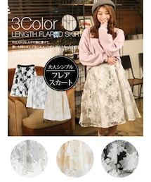 KORMARCH | 花柄シフォンフレアロマンススカート(スカート)