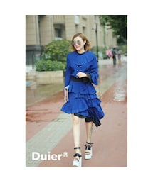 Lucky Chouette | RIBBON PLEATS DRESS(ドレス)