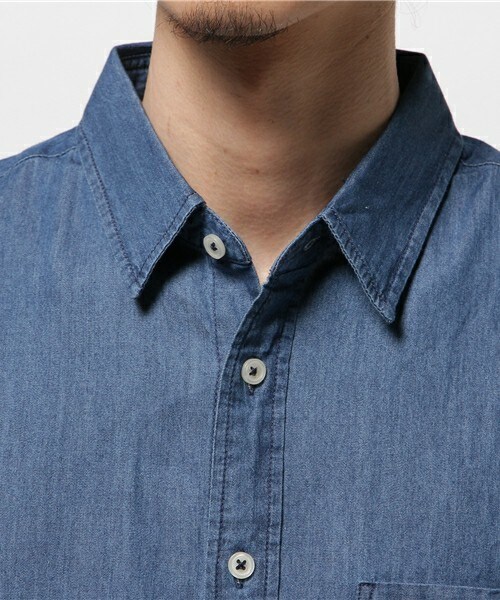 UNION STATION(ユニオンステーション)の「シャンブレーロングシャツ(シャツ/ブラウス・メンズ・ブルー/ネイビー・SMALL/MEDIUM/LARGE/LL)」の5枚目の写真