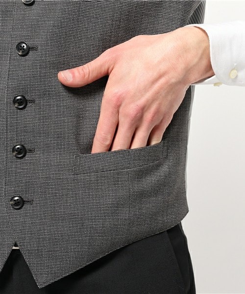 CROWDED CLOSET（クラウデッドクローゼット）の「TOP調千鳥柄ベスト（スーツベスト・メンズ・グレー/ネイビー・MEDIUM/LARGE/SMALL/LL）」の7枚目の写真