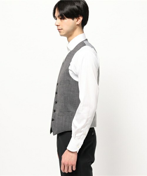 CROWDED CLOSET（クラウデッドクローゼット）の「TOP調千鳥柄ベスト（スーツベスト・メンズ・グレー/ネイビー・MEDIUM/LARGE/SMALL/LL）」の3枚目の写真