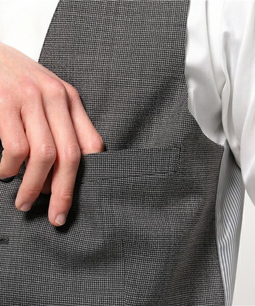 CROWDED CLOSET（クラウデッドクローゼット）の「TOP調千鳥柄ベスト（スーツベスト・メンズ・グレー/ネイビー・MEDIUM/LARGE/SMALL/LL）」の8枚目の写真