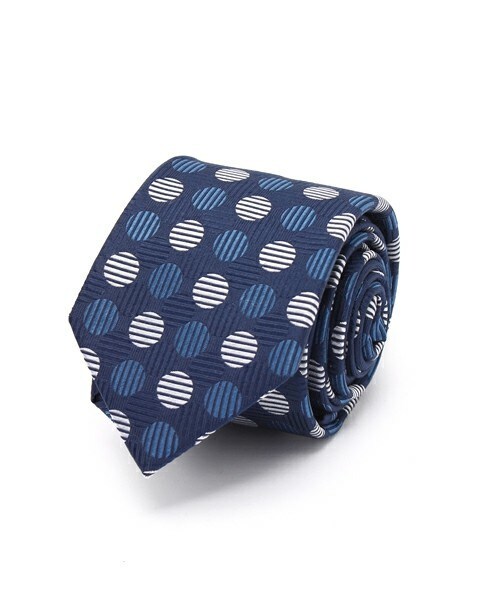 CROWDED CLOSET（クラウデッドクローゼット）の「ポルカドット柄ネクタイ【145cm×7cm】（ネクタイ・メンズ・ブルー/ネイビー・FREE）」の2枚目の写真