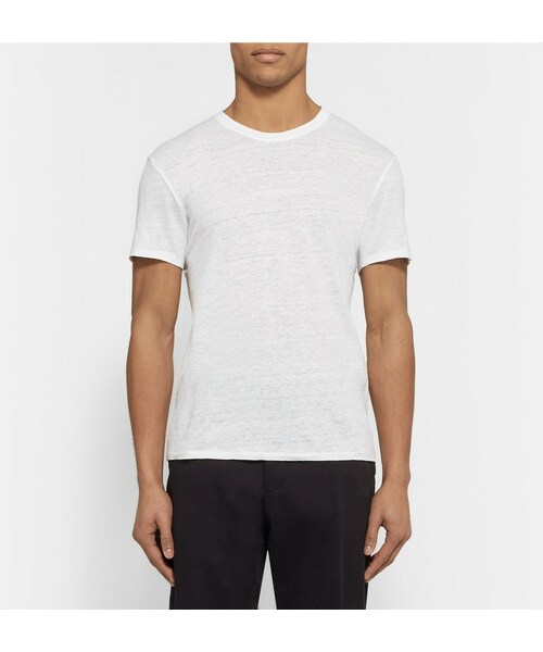 sandro（サンドロ）の「Sandro Slim-Fit Slub Linen T-Shirt（Tシャツ