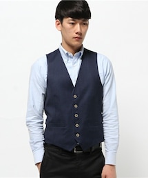 MEN'S BIGI | リバーシブルウールベスト（スリーピース可能）(スーツベスト)