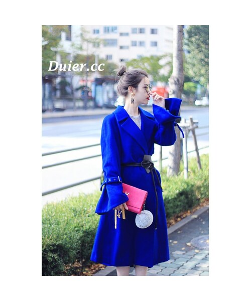 HAUS OF PBK(HAUS OF PBK)の「LONG COAT WITH FLARE SLEEVES(その他アウター・レディース・Blue・M)」の1枚目の写真