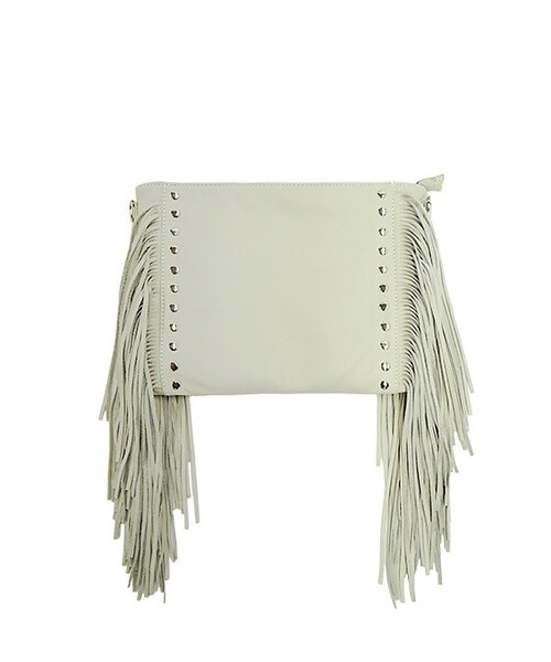 Danny&Anne(ダニーアンドアン)の「Fringe×studs clutch bag(バッグ・レディース・BEIGE/BLUE・FREE)」の3枚目の写真