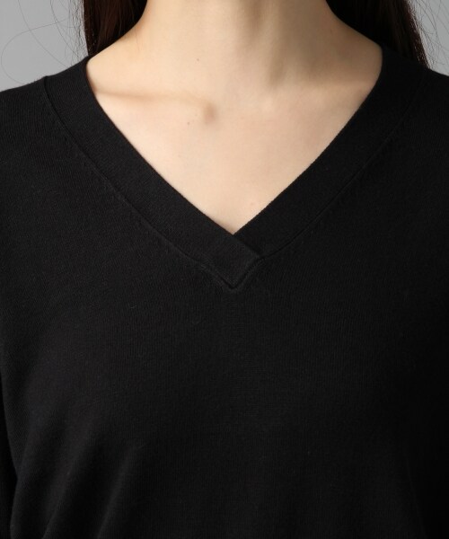 BLISS POINT(ブリスポイント)の「16SSDRVネック7分袖(トップス・レディース・ホワイト/ブラック/ライトグレー/オレンジ/ベージュ/グリーン・M/L)」の9枚目の写真