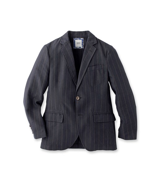 TAKEO KIKUCHI（タケオキクチ）の「リネン混 ランダムヘリンボンストライプジャケット（ジャケット/アウター・メンズ・ネイビー系(394)・M/L/LL）」の9枚目の写真