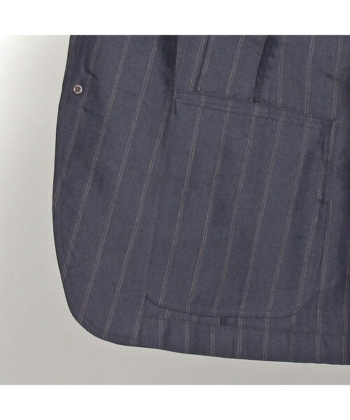 TAKEO KIKUCHI（タケオキクチ）の「リネン混 ランダムヘリンボンストライプジャケット（ジャケット/アウター・メンズ・ネイビー系(394)・M/L/LL）」の7枚目の写真