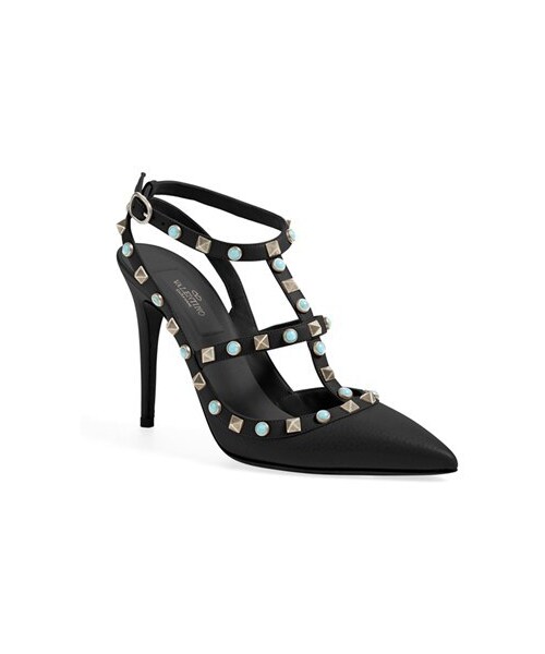 VALENTINO（ヴァレンティノ）の「Valentino 'Rockstud' T-Strap Pump (Women)（パンプス・レディース・Beige/Black・Regular 10.5US / 40.5EU/Regular 10US / 40EU/Regular 11.5US / 41.5EU/Regular 11US / 41EU/Regular 12US / 42EU/Regular 4US / 34EU/Regular 5.5US / 35.5EU/Regular 5US / 35EU/Regular 6.5US / 36.5EU/Regular 6US / 36EU/Regular 7.5US / 37.5EU/Regular 7US / 37EU/Regular 8.5US / 38.5EU/Regular 8US / 38EU/Regular 9.5US / 39.5EU/Regular 9US / 39EU）」の2枚目の写真