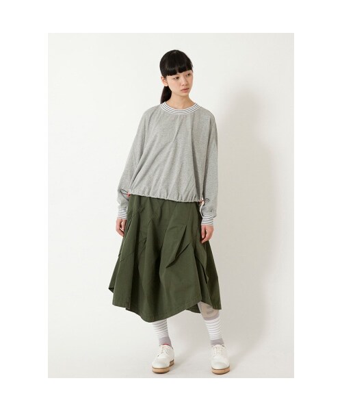 mercibeaucoup,(メルシーボークー)の「メルシーボークー、 / B:しまテレコカット / カットソー(トップス・レディース・red/gray/black・01)」の9枚目の写真