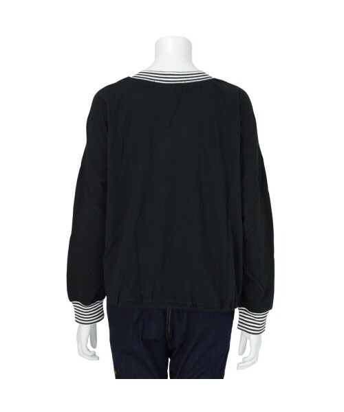 mercibeaucoup,(メルシーボークー)の「メルシーボークー、 / B:しまテレコカット / カットソー(トップス・レディース・red/gray/black・01)」の6枚目の写真