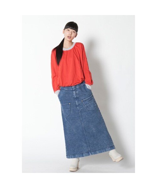 mercibeaucoup,(メルシーボークー)の「メルシーボークー、 / B:しまテレコカット / カットソー(トップス・レディース・red/gray/black・01)」の11枚目の写真