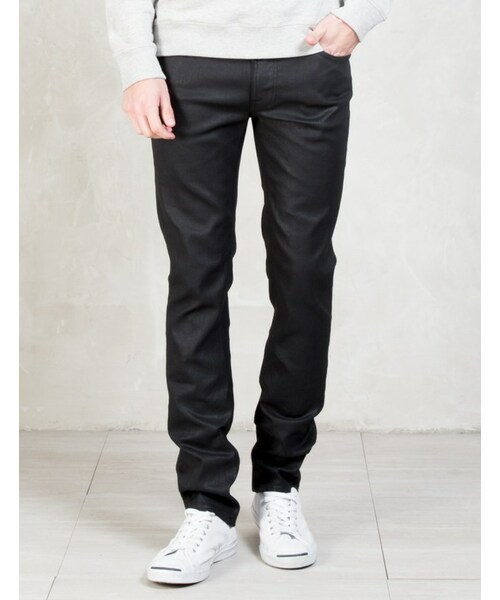 Nudie Jeans（ヌーディージーンズ）の「Back 2 Black Thin Finn Jeans ...