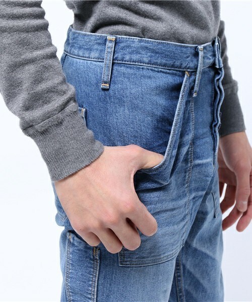 WORLD WORKERS（ワールドワーカーズ）の「【WORLD WORKERS】サルエルデニム/JAPAN MADE（デニムパンツ・メンズ・ブルー/ライトブルー・MEDIUM/LARGE）」の8枚目の写真