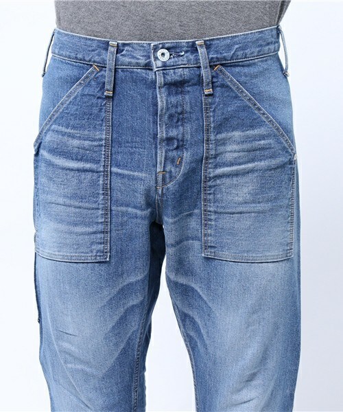 WORLD WORKERS（ワールドワーカーズ）の「【WORLD WORKERS】サルエルデニム/JAPAN MADE（デニムパンツ・メンズ・ブルー/ライトブルー・MEDIUM/LARGE）」の6枚目の写真