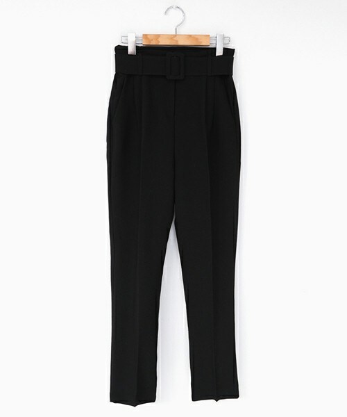 DHOLIC（ディーホリック）の「ベルトポイントハイウエストストレッチスラックス（Tシャツ/カットソー・レディース・ブルーパープル/グリーン/ブラック/キャメル・S/M）」の2枚目の写真