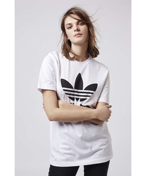 adidas（アディダス）の「Adidas originals Trefoil tee（Tシャツ/カットソー・レディース・White・XS/S/M/L）」の3枚目の写真