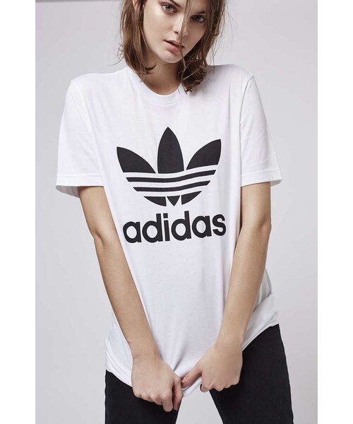 adidas（アディダス）の「Adidas originals Trefoil tee（Tシャツ/カットソー・レディース・White・XS/S/M/L）」の4枚目の写真