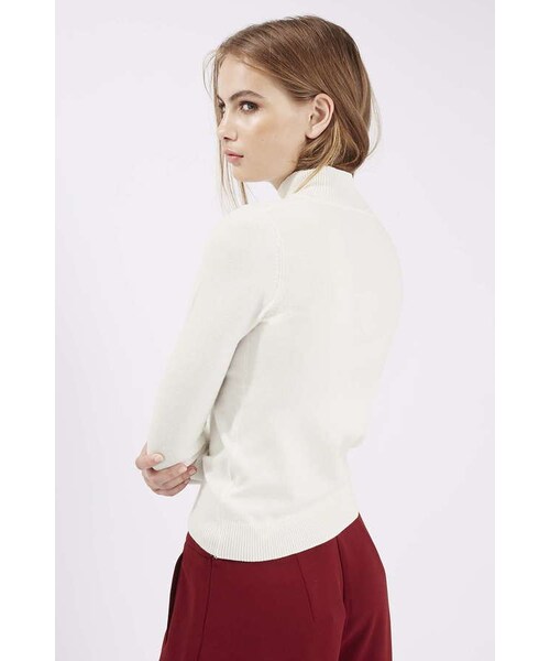 TOPSHOP(トップショップ)の「Button cuff funnel neck sweater(ニット/セーター・レディース・White・0/12)」の3枚目の写真