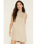 Forever 21 | FOREVER 21 Faux Suede Mock Neck Dress(One piece dress)