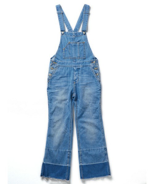 DRWCYS(ドロシーズ)の「ダメージヘムセミフレアオーバーオール(サロペット/オーバーオール・レディース・ブルー/サックス・M)」の2枚目の写真
