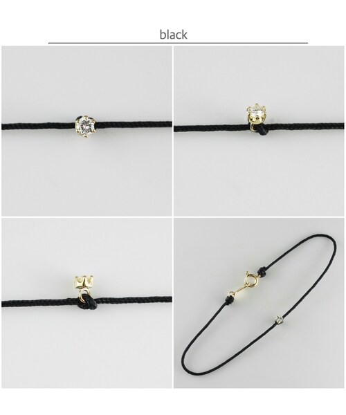 les desseins de DIEU（レデッサンドゥデュー）の「レ デッサン ドゥ デュー 65-S "ベル ダイヤ" 一粒ダイヤモンド サテンコード ブレスレット 0.05ct（ブレスレット・レディース・ゴールド・15.5cm）」の2枚目の写真