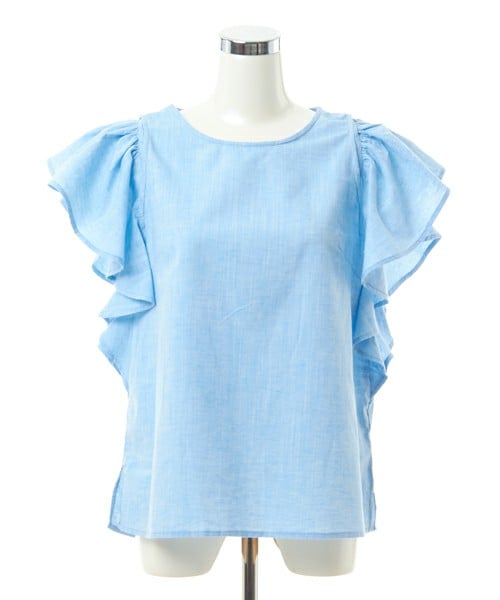 DRWCYS（ドロシーズ）の「カラーシャンブレー2WAYブラウス（シャツ/ブラウス・レディース・パープル/ピンク/ネイビー/ブルー・M）」の3枚目の写真