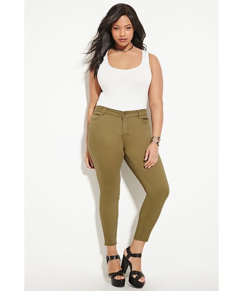 FOREVER 21（フォーエバー トゥエンティーワン）の「FOREVER 21+ Plus Size Skinny Jeans（デニムパンツ・レディース・Black/Brown/Pink/White・12/14/16/18/20）」の3枚目の写真