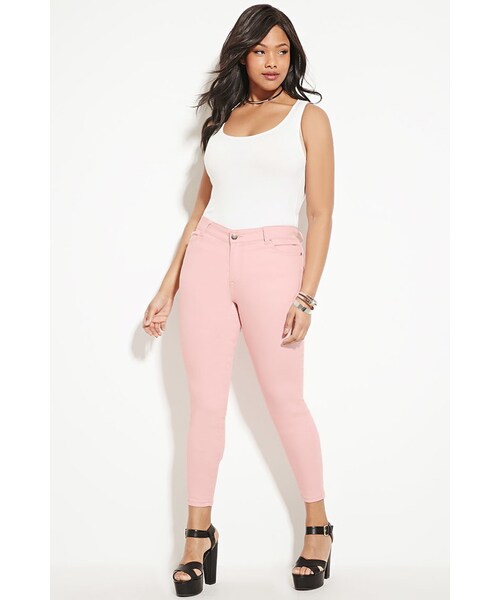 FOREVER 21（フォーエバー トゥエンティーワン）の「FOREVER 21+ Plus Size Skinny Jeans（デニムパンツ・レディース・Black/Brown/Pink/White・12/14/16/18/20）」の4枚目の写真