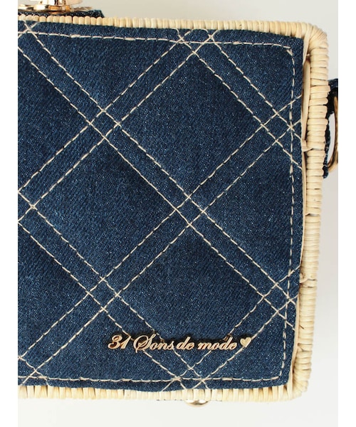 31 Sons de mode（トランテアン　ソン　ドゥ　モード）の「≪春カタログ掲載ITEM≫２ｗａｙデニムコンビバッグ（バッグ・レディース・インディゴ/サックスブルー・フリー）」の4枚目の写真