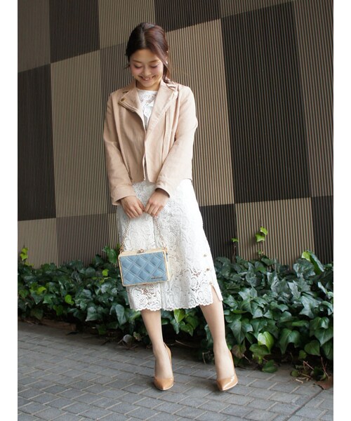 31 Sons de mode（トランテアン　ソン　ドゥ　モード）の「≪森 星ちゃん着用≫デニムライダースジャケット（ジャケット/アウター・レディース・インディゴ/ベージュ/サックスブルー・36/38）」の6枚目の写真