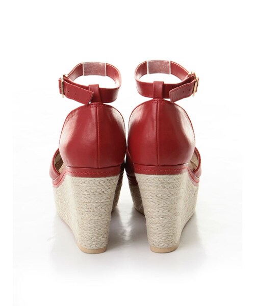 31 Sons de mode（トランテアン　ソン　ドゥ　モード）の「≪春カタログ掲載ITEM≫ストラップ付ジュートウエッジサンダル（シューズ・レディース・オフホワイト/レッド/インディゴ・S/M/L）」の5枚目の写真