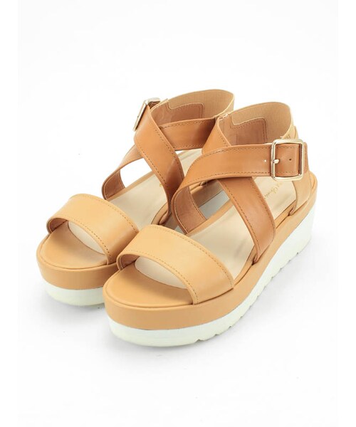 31 Sons de mode（トランテアン　ソン　ドゥ　モード）の「≪春カタログ掲載ITEM≫バイカラーベルトサンダル（シューズ・レディース・イエロー/キャメル/ブラック・S/M/L）」の2枚目の写真