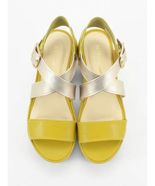 31 Sons de mode（トランテアン　ソン　ドゥ　モード）の「≪春カタログ掲載ITEM≫バイカラーベルトサンダル（シューズ・レディース・イエロー/キャメル/ブラック・S/M/L）」の11枚目の写真