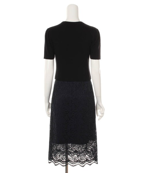 31 Sons de mode（トランテアン　ソン　ドゥ　モード）の「≪森 星ちゃん着用≫ニット×レースドッキングワンピース（ワンピース/ドレス・レディース・ブラック/オフホワイト・36/38）」の9枚目の写真