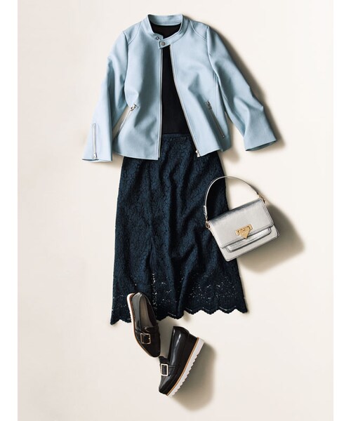 31 Sons de mode（トランテアン　ソン　ドゥ　モード）の「≪森 星ちゃん着用≫ニット×レースドッキングワンピース（ワンピース/ドレス・レディース・ブラック/オフホワイト・36/38）」の5枚目の写真