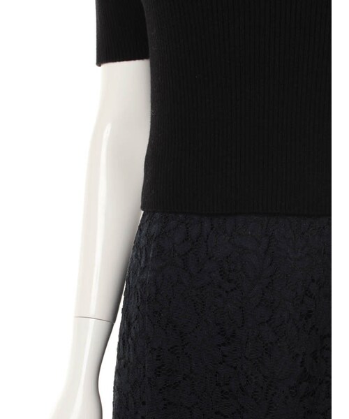 31 Sons de mode（トランテアン　ソン　ドゥ　モード）の「≪森 星ちゃん着用≫ニット×レースドッキングワンピース（ワンピース/ドレス・レディース・ブラック/オフホワイト・36/38）」の12枚目の写真