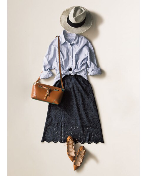 31 Sons de mode（トランテアン　ソン　ドゥ　モード）の「≪森 星ちゃん着用≫ニット×レースドッキングワンピース（ワンピース/ドレス・レディース・ブラック/オフホワイト・36/38）」の4枚目の写真