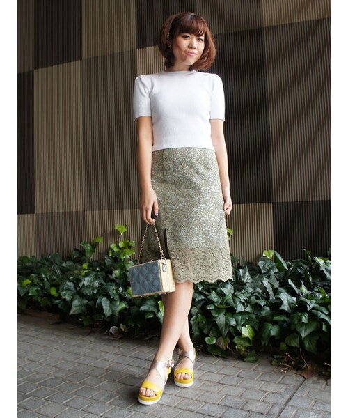 31 Sons de mode（トランテアン　ソン　ドゥ　モード）の「≪森 星ちゃん着用≫ニット×レースドッキングワンピース（ワンピース/ドレス・レディース・ブラック/オフホワイト・36/38）」の6枚目の写真