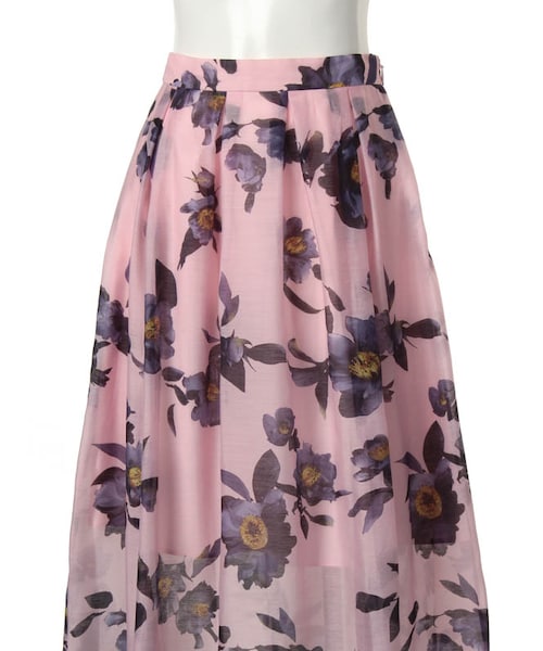 31 Sons de mode（トランテアン　ソン　ドゥ　モード）の「≪森 星ちゃん着用≫オーガンジーフラワープリントスカート（スカート・レディース・ピンク/オフホワイト・36）」の9枚目の写真