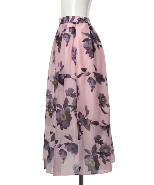 31 Sons de mode（トランテアン　ソン　ドゥ　モード）の「≪森 星ちゃん着用≫オーガンジーフラワープリントスカート（スカート・レディース・ピンク/オフホワイト・36）」の7枚目の写真