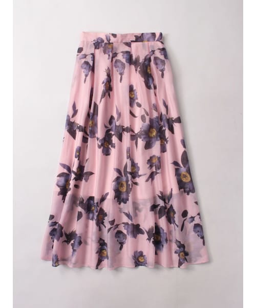 31 Sons de mode（トランテアン　ソン　ドゥ　モード）の「≪森 星ちゃん着用≫オーガンジーフラワープリントスカート（スカート・レディース・ピンク/オフホワイト・36）」の2枚目の写真