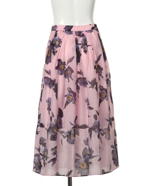 31 Sons de mode（トランテアン　ソン　ドゥ　モード）の「≪森 星ちゃん着用≫オーガンジーフラワープリントスカート（スカート・レディース・ピンク/オフホワイト・36）」の8枚目の写真