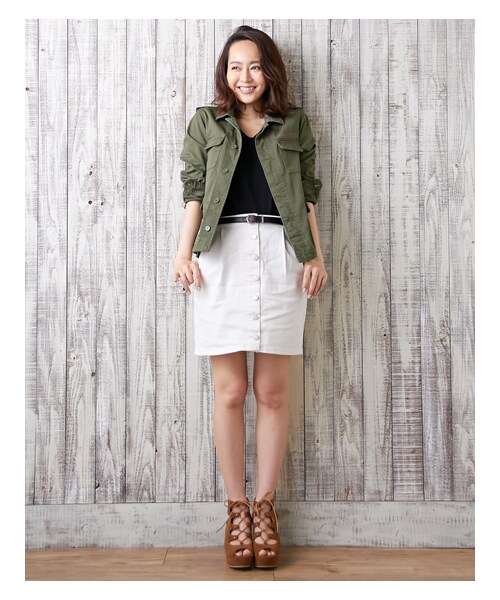 INGNI(イング)の「【春の新作】ミリタリー/ジャケット(ジャケット/アウター・レディース・オフホワイト/クロ/カーキ・M)」の11枚目の写真