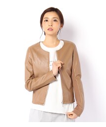 laboratory work | ノーカラーライダースブルゾン(ジャケット/アウター)