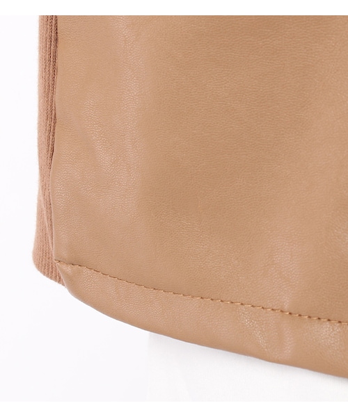 laboratory work（ラボラトリーワーク）の「ノーカラーライダースブルゾン（ジャケット/アウター・レディース・オフホワイト/キャメル/カーキ・M）」の9枚目の写真