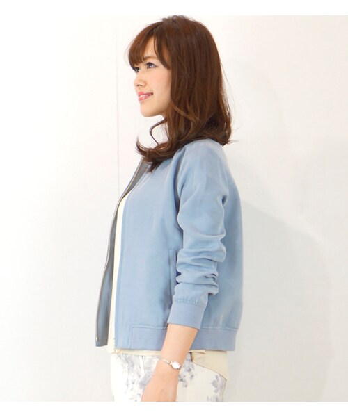 laboratory work（ラボラトリーワーク）の「【laboratory work】テンセルブルゾン（ジャケット/アウター・レディース・ホワイト/ベージュ/サックス・M）」の4枚目の写真