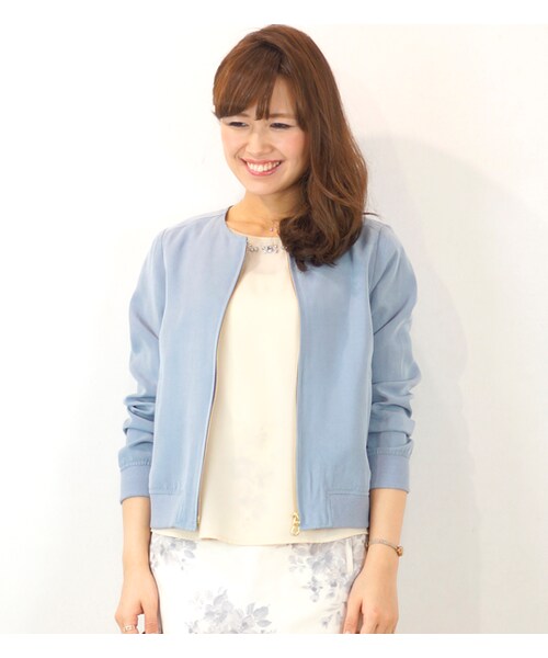 laboratory work（ラボラトリーワーク）の「【laboratory work】テンセルブルゾン（ジャケット/アウター・レディース・ホワイト/ベージュ/サックス・M）」の3枚目の写真